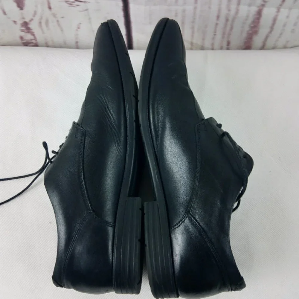 Clarks 1825 Men's Black Leather Oxford Lace Up Dress Shoes Size 11.5M